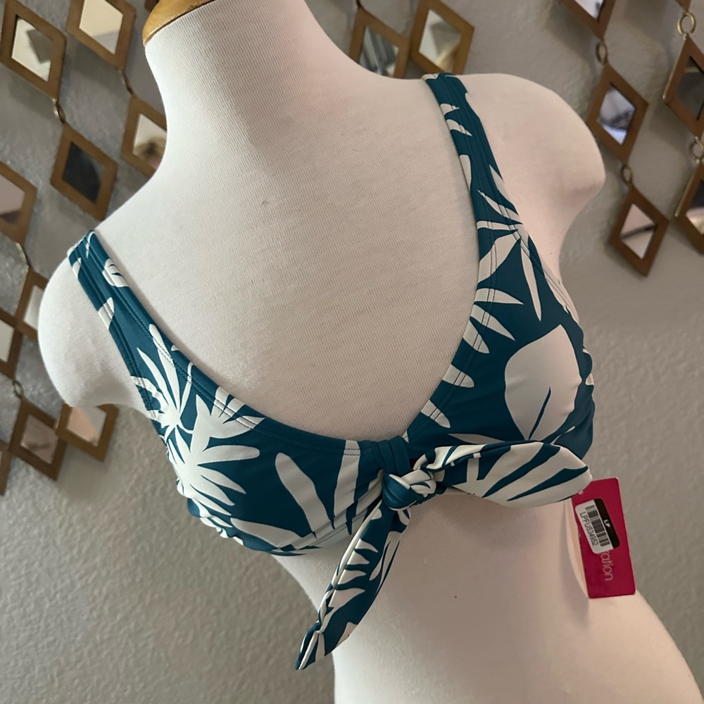 Xhilaration Women's Bikini - Teal and White